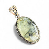 Prehnite Solid 925 Sterling Silver Pendant