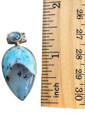Blue Dendritic Opal & Rainbow Moonstone Solid 925 Sterling Silver Pendant