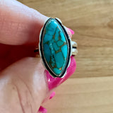 Copper Turquoise Solid 925 Sterling Silver Ring 4