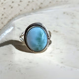 Caribbean Larimar Solid 925 Sterling Silver Ring 4