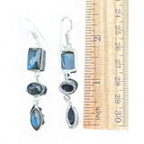 Labradorite Solid 925 Sterling Silver Earrings