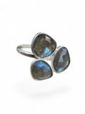 Faceted Labradorite Solid 925 Sterling Silver Ring 9