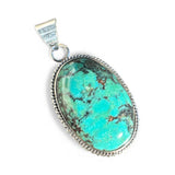 Tibetan Turquoise Solid 925 Sterling Silver Pendant