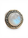 Rainbow Moonstone Solid 925 Sterling Silver Ring 6