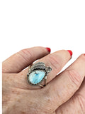 Golden Hills Turquoise Solid 925 Sterling Silver Ring 8
