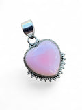 Heart Pink Conch Solid 925 Sterling Silver Pendant