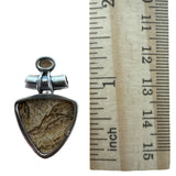 Picture Jasper and Citrine Solid 925 Sterling Silver Pendant