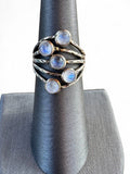 Rainbow Moonstone Solid 925 Sterling Silver Ring 6
