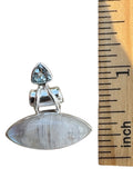 Rainbow Moonstone & Blue Topaz Solid 925 Sterling Silver Pendant
