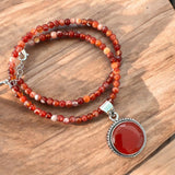 Carnelian Solid 925 Sterling Silver Pendant Necklace