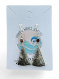 Pyrite & Garnet Solid 925 Sterling Silver Earrings