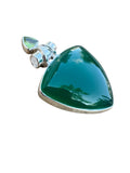 Green Onyx & Peridot Solid 925 Sterling Silver Pendant