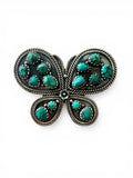 Big Butterfly Tibetan Turquoise Solid 925 Sterling Silver Ring ADJ