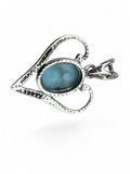 Caribbean Larimar Solid 925 Sterling Silver Pendant