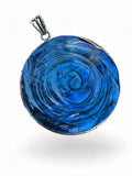 Rose carved Labradorite Solid 925 Sterling Silver Pendant