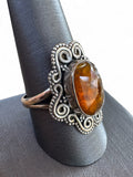 Orange Kyanite Solid 925 Sterling Silver Ring 11