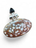 Ocean Jasper & Onyx Solid 925 Sterling Silver Pendant