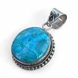 Kingman  Turquoise Solid 925 Sterling Silver Pendant