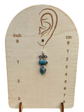 Kingman Blue Copper Turquoise Solid 925 Sterling Silver Earrings