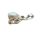 Pearl & Citrine Solid 925 Sterling Silver Pendant