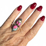 Kingman Cotton Candy Turquoise Solid 925 Sterling Silver Ring 6