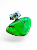 Kingman Green Mojave Turquoise & Peridot Solid 925 Sterling Silver Pendant