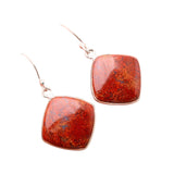 Red Moss Agate Solid 925 Sterling Silver Earrings
