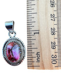 Kingman Pink Dahlia Turquoise Solid 925 Sterling Silver Pendant