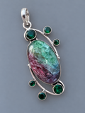 Ruby Zoisite Silver Overlay Pendant