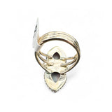 Aurora Opal Carved Solid 925 Sterling Silver Ring 10