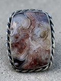 Crazy Lace Agate Solid 925 Sterling Silver Ring 6.5