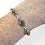 Tiger Eye Solid 925 Sterling Silver Bracelet