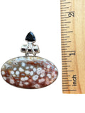 Ocean Jasper & Onyx Solid 925 Sterling Silver Pendant