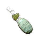Saturn Chalcedony & Green Kyanite Solid 925 Sterling Silver Pendant