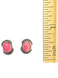 Pink Fire Opal Solid 925 Sterling Silver stud Earrings