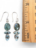 Blue Kyanite & Blue Topaz Solid 925 Sterling Silver Earrings