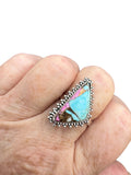 Kingman Cotton Candy Turquoise Solid 925 Sterling Silver Ring 8