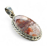Crazy Lace Agate round Solid 925 Sterling Silver Pendant