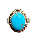 Kingman Turquoise Solid 925 Sterling Silver Ring 9.5