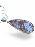 Crazy Lace Agate Solid 925 Sterling Silver Pendant w 16 inch chain necklace