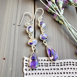 Kingman Violet Dahlia Solid 925 Sterling Silver Earrings