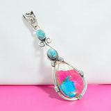 Kingman Cotton Candy Solid 925 Sterling Silver Pendant