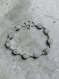 Rainbow Moonstone Solid 925 Sterling Silver Bracelet