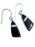 Black Jack Turquoise Solid 925 Sterling Silver Earrings