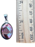 Rose Titanium Druzy Solid 925 Sterling Silver Pendant