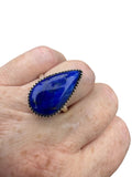 Blue Lapis Solid 925 Sterling Silver Ring 8