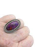 Kingman Purple Mojave Turquoise Solid 925 Sterling Silver Ring 6
