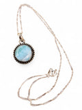 Caribbean Larimar Solid 925 Sterling Silver Pendant with chain