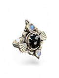 Black Onyx & Moonstone Solid 925 Sterling Silver Ring 11
