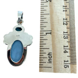 Owyhee Opal & Turquoise Solid 925 Sterling Silver Pendant